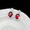 Elegant Oval Red Brick Stud Earrings: Retro Ethnic Style Hoops, Perfect Gift for Mom.
