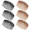 6 Pcs French Hair Side Combs Women Hair Comb Accessories Set Plastic Twist Decorative Comb Hair Clips Bridal Wedding Veil Teeth HairCombs for