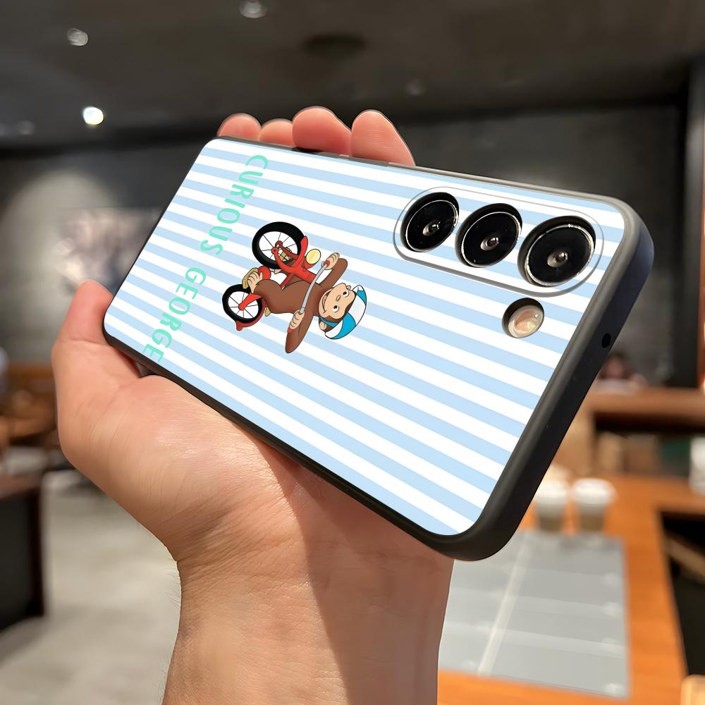 

Mokey C-Curious G-George Phone Case For Samsung A56 A36 A26 A16 A15 A25 A35 A55 A14 A34 A24 A54 Black Soft Shell Samsung A33 5G