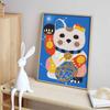 5D FullDrill Round Diamond Painting Kit Lucky Cat for Bedroom Home Decor. Mosaic Craft Wall Art
