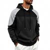 Autumn Winter Heavyweight Hoodie Men Patchwork Knitted Hooded Sweatshirt Loose Casual Pull On Hoodies Man Streetwear Sweatshirts