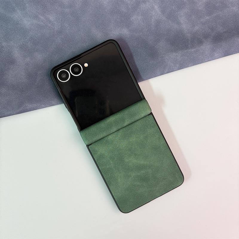 Compatible Leather Case for Samsung Galaxy Z Flip 8: Full Hinge Coverage & Drop Protection for Z Flip 6/7.