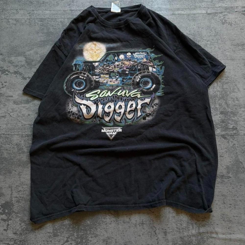 Vintage y2k monster jam grave digger shirt XXL