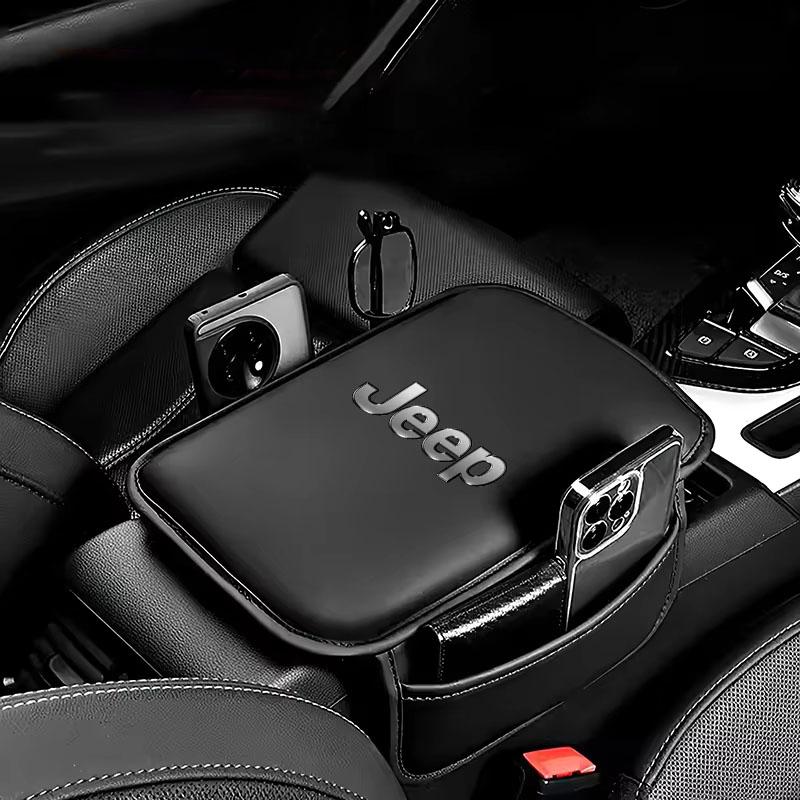 PU Car Arm Rest Cushion Storage Pad Armrest Box Protective Cover For Jeep Renegade Compass Grand Cherokee Wrangler Gladiator