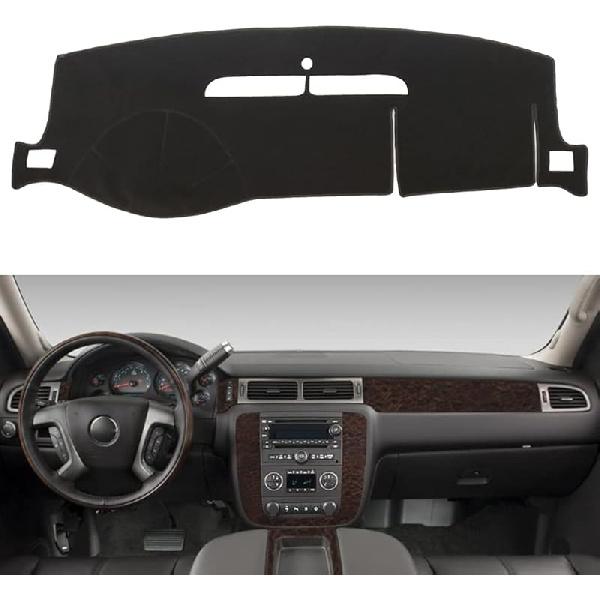 Dashboard Cover Dash Mat Compatible With 2007-2014 Chevy Chevrolet Tahoe Suburban,2007-13 Chevy Avalanche Silverado 1500 2500 3500 LTZ/GMC Sierra SLT