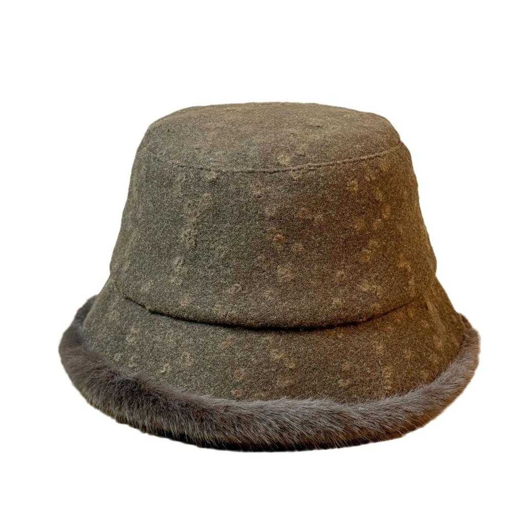Fisherman Hat Women's Autumn and Winter Thickened Velvet Warm Windproof Ear Basin Hat Large Head Circumference Bucket Hat