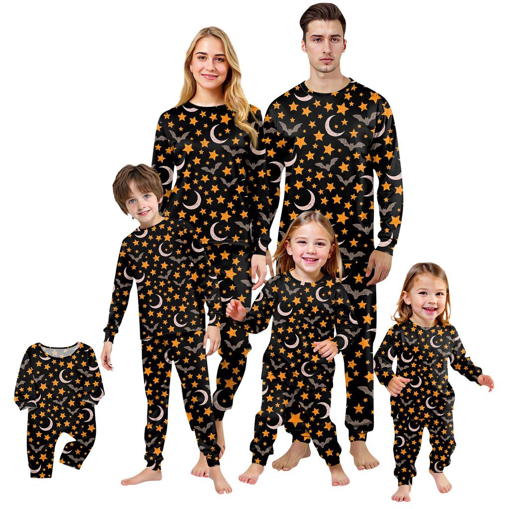 Family Matching Print Sets Pajamas Loungewear Outfits Family Matching Long Sleeve Tops+Pants Set
