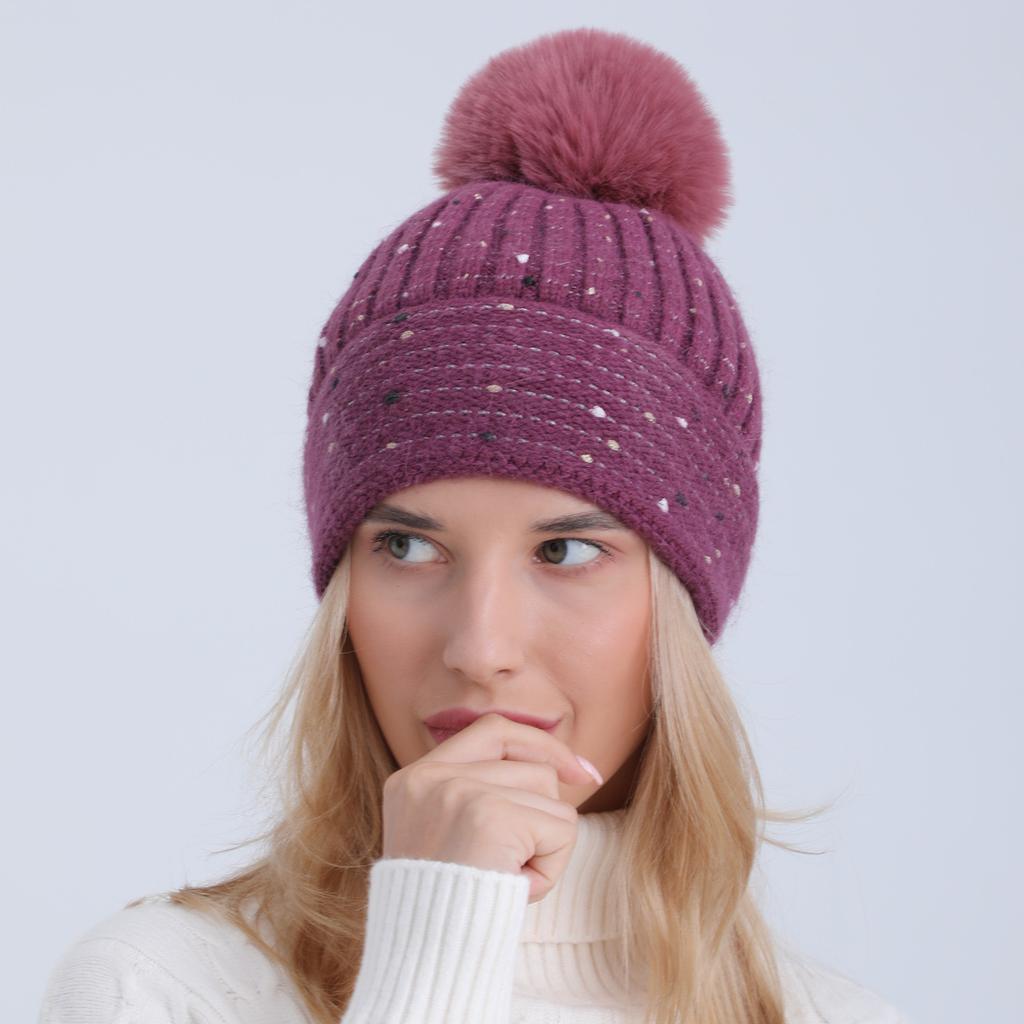 New Autumn and Winter Velvet Thickened Knitted Hat Soft Imitation Rabbit Fur Fashionable Warm and Cold Proof Beret