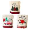 New Christmas Chair and Stool Set Creative Linen Embroidered Chair Cap Scene Layout