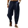 2023 Summer Men's Hip Hop Breathable Cotton Linen Loose Casual Pants