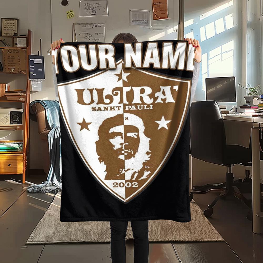 1PC Custom Name FC St. Pauli Patterned Flannel Blanket Suitable For All Seasons for Home Decor Warmth and Comfort Gifts Holiday Present