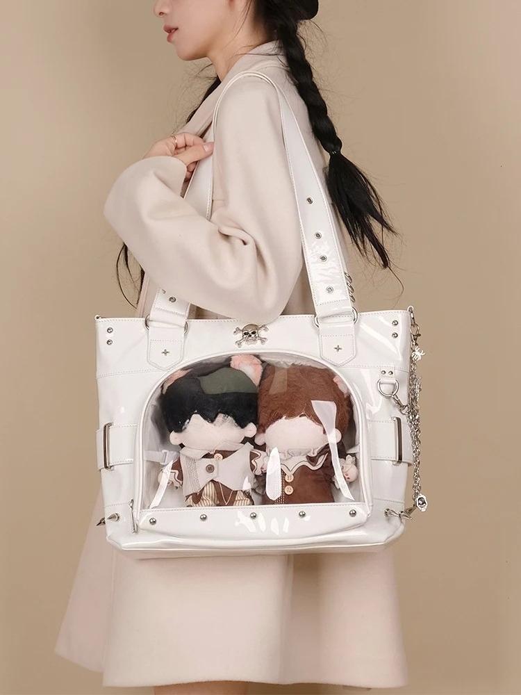 Transparent Pain Ita Bag Goth Bolsos Mujer Shoulder Bags for Woman Y2k Subculture Bolsas Large Capacity Bolsa Original Sac Femme