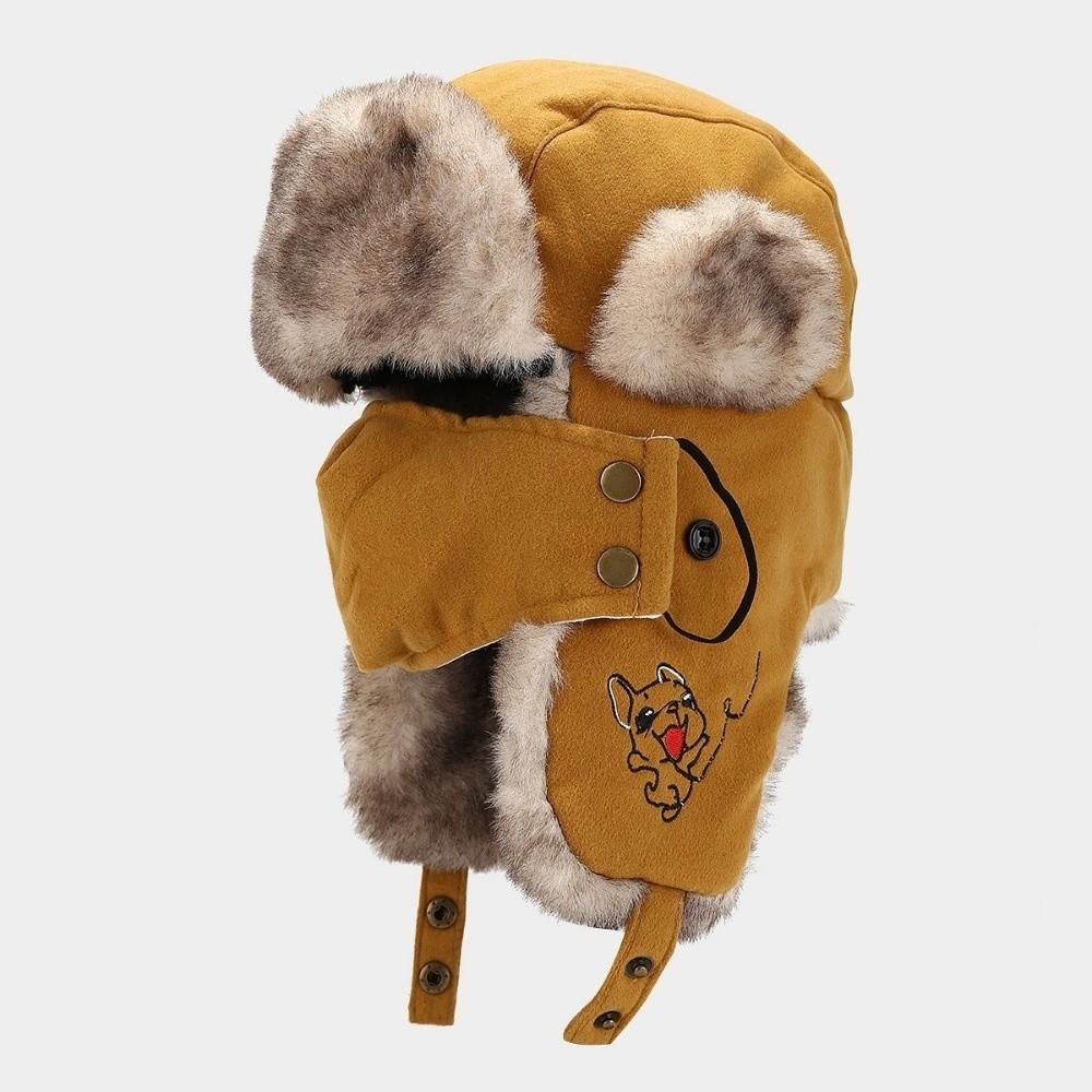 Faux Fur Lining Earflap Hat Waterproof Bomber Hat New Trapper Hat Cycling