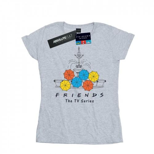 

Friends Womens/Ladies Fountain And Umbrellas Cotton T-Shirt XXL білий
