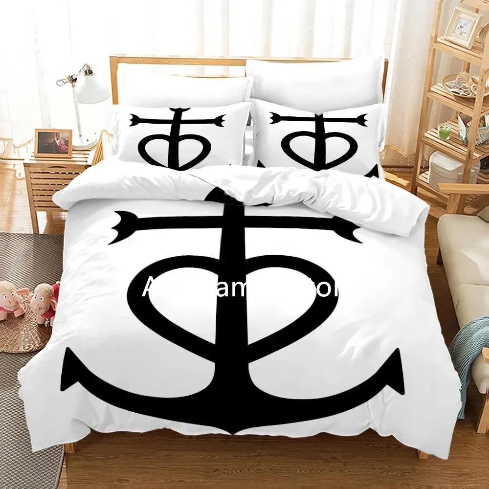 Blue Anchor Quilt Cover Anchor Comfortable Duvet Quilt Cover Pillowcase Bedding Set Children Bedroom Decoration Home Textile