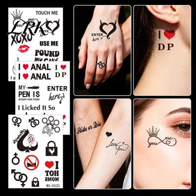 Temporary Festive Tattoos 5 Sheets Lovers Tattoo Stickers, Fun Face Tattoos, Safe Removable Stickers Waterproof Body Art for Couple Valentine's