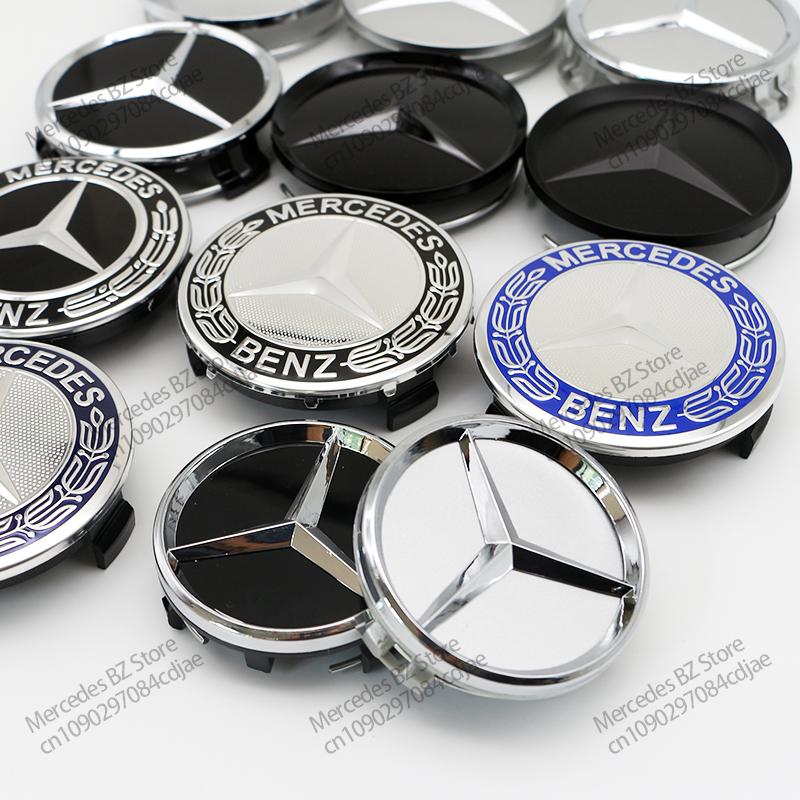 4PCS75MM Car Hub Center Cover for Mercedes Benz AMG W203 W206 W220 W205 W211 Car Wheel Center Hub Caps Benz Emblem Tire Rim Cove