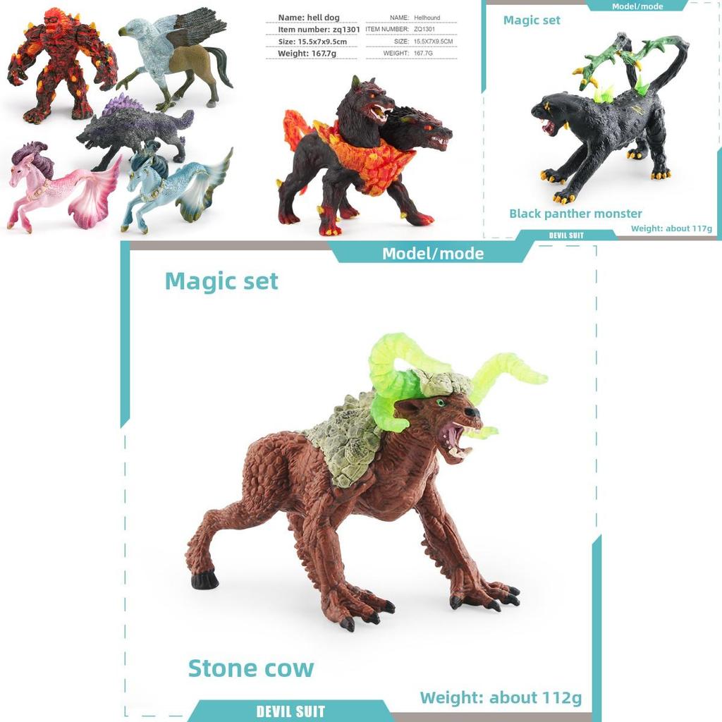 West Mythology Creatures Pvc Octopus Monster Shadow Wolf Statue Collection With Dynamic Figures For Display And Gift
