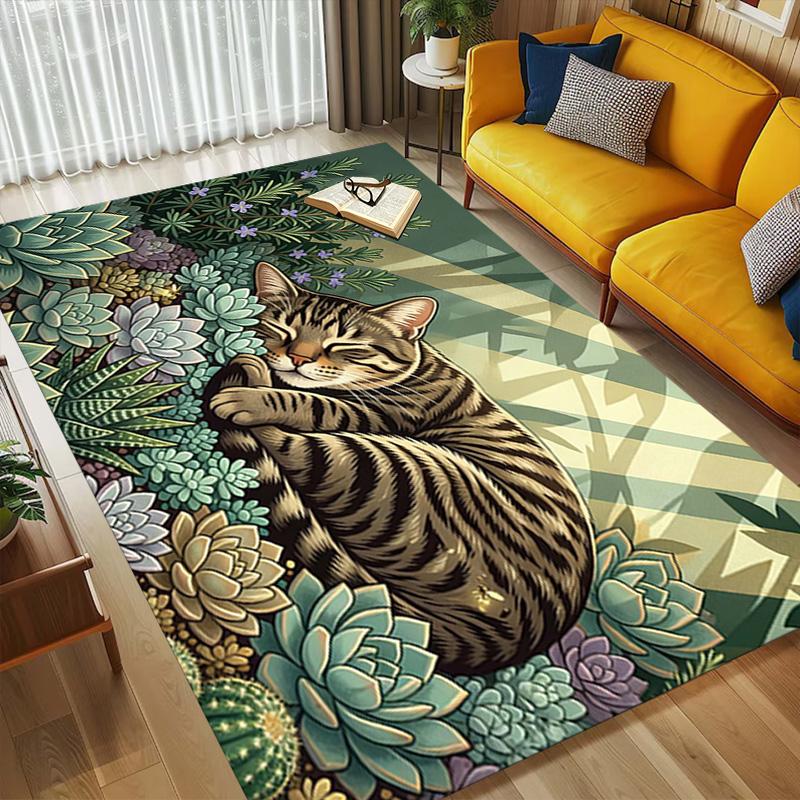 Cat Garden Living Room Nonslip Area Rug Soft Carpet For Bedroom Game Playroom Sofa Office Home Decor Doormat Christmas Gift C929167