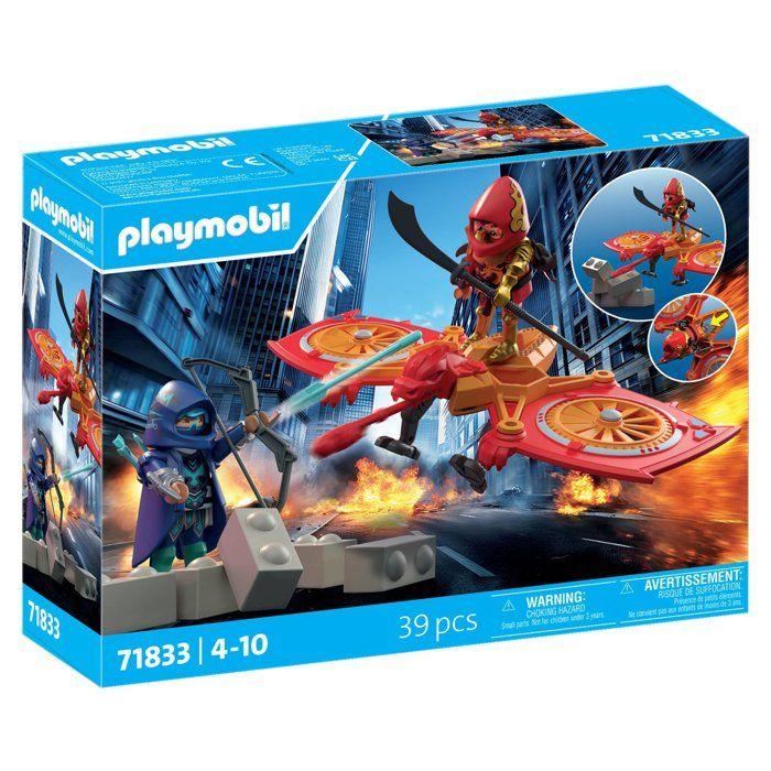 Playmobil 71833 Superhero and His Drone Against a Ninja, Super Heroes, Miniature Universe, 39 Pieces, from 4 Years