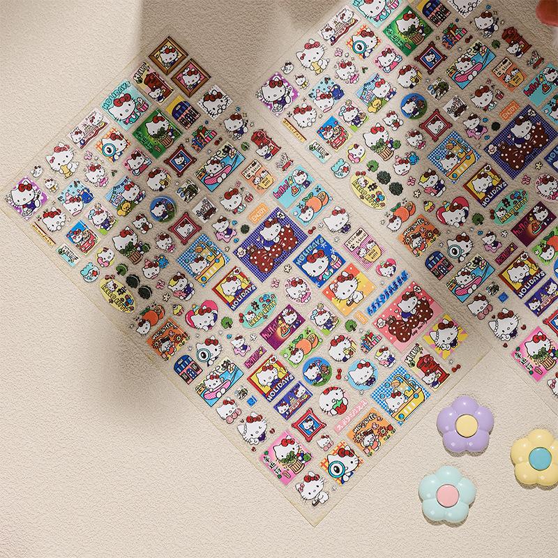 SKY Full-Sheet Hello Kitty Jelly Stickers - Cute DIY Back-to-School Decorative Set