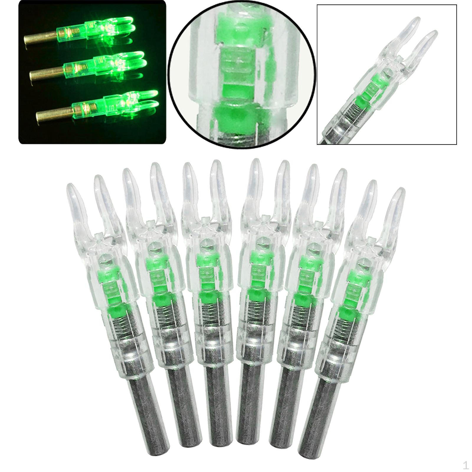 

6 Pieces Illuminated Nock with 0.21 /5.3mm Diameter Led Compound for Hunting зелений