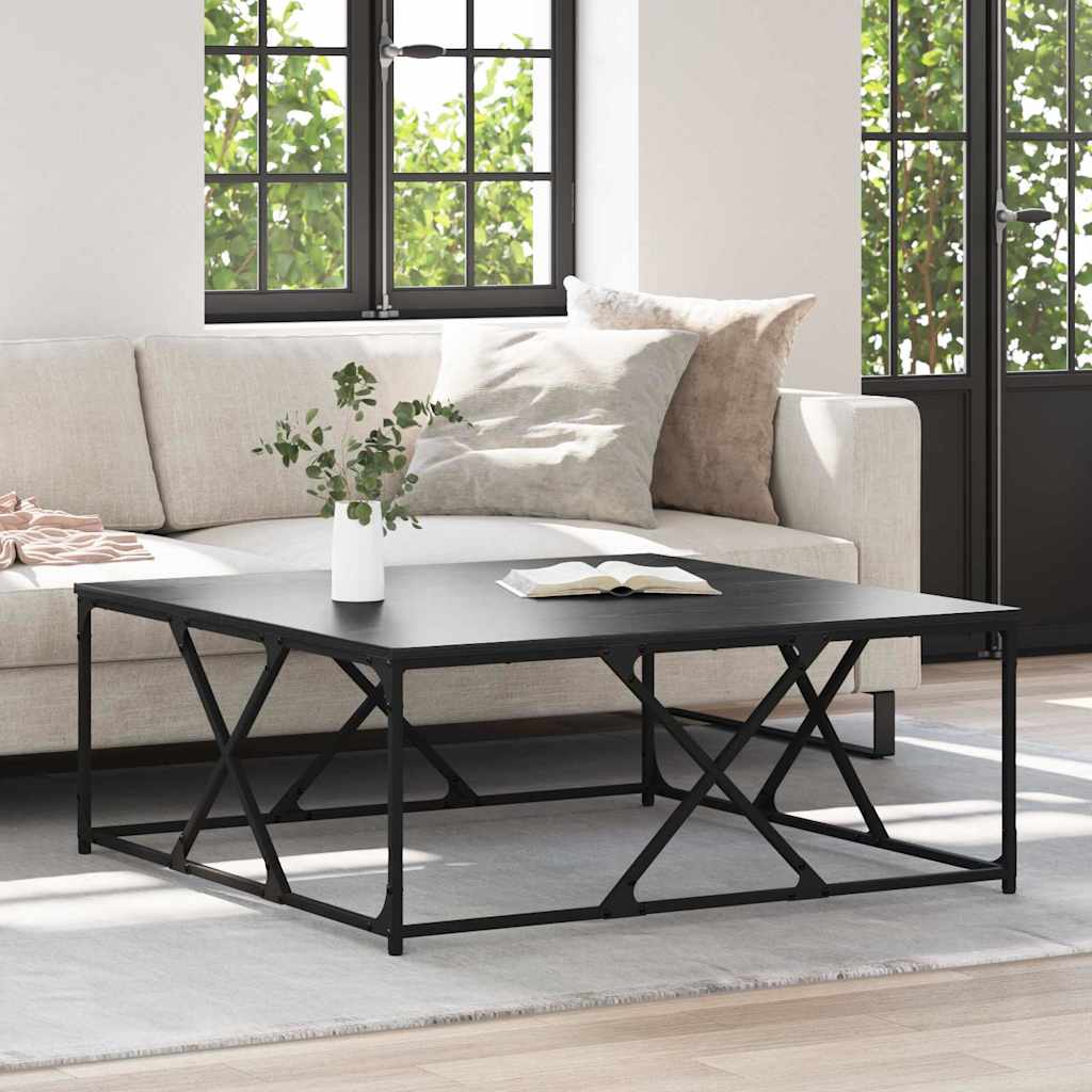 Coffee Table Black Oak Look 100 x 100 x 40 cm Wood Based Material