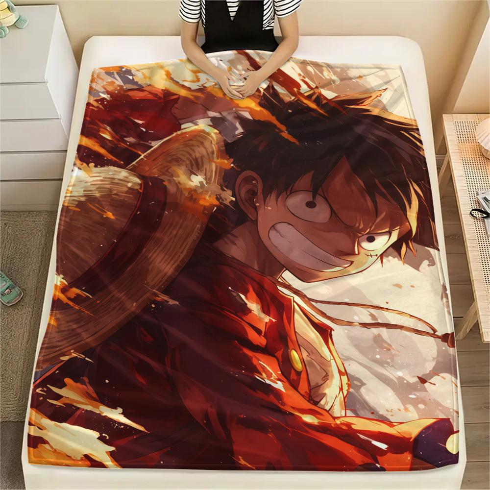 One Piece Anime Epic Illustration Flannel Blanket, High Quality Comfortable for All Seasons, Home Decor, Warmth and Comfort