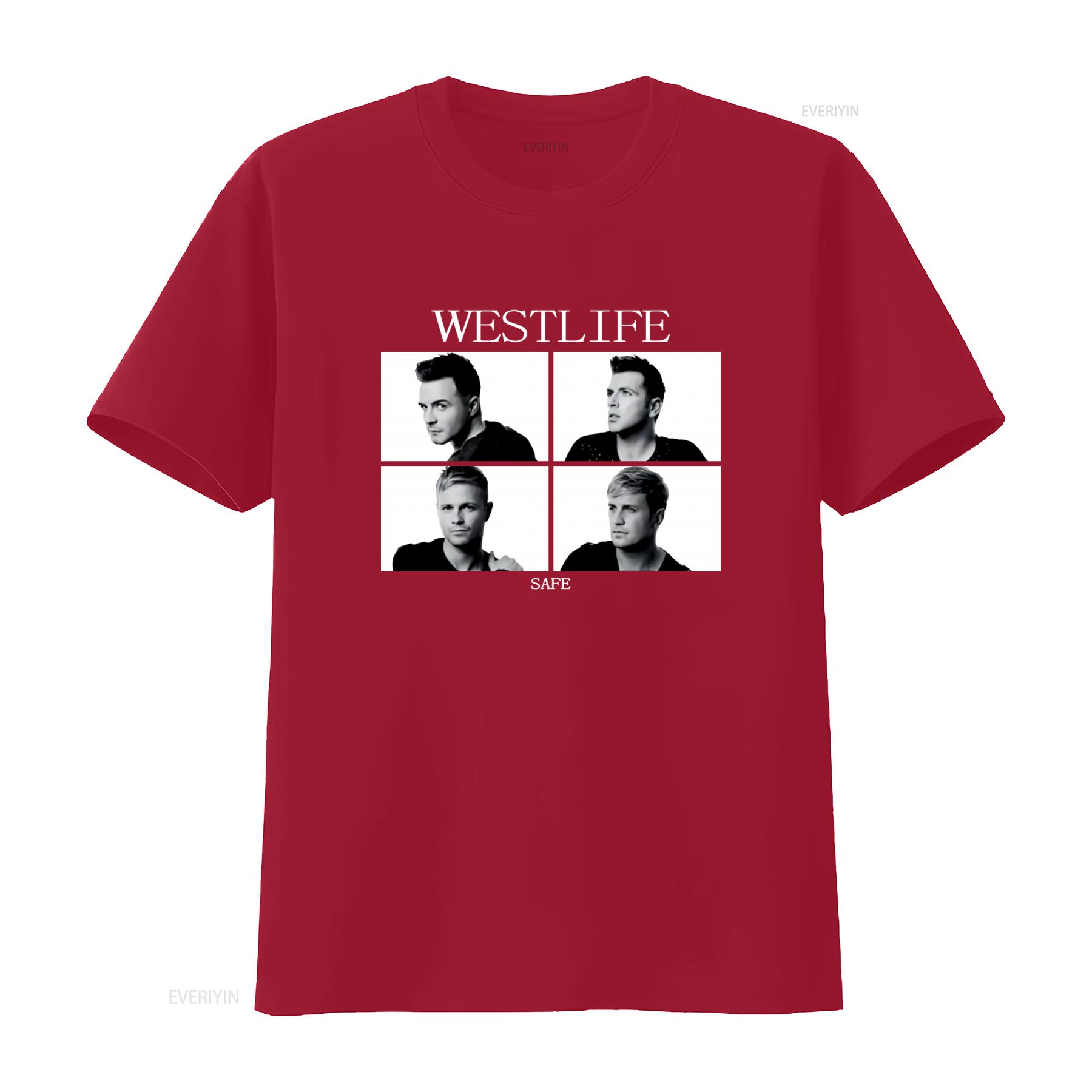 

Westlife Summer Casual Womens T Shirt Girls Band Rock Party Top Hip Hop Streetwear vintage Washed Slightly Stretched fashion S