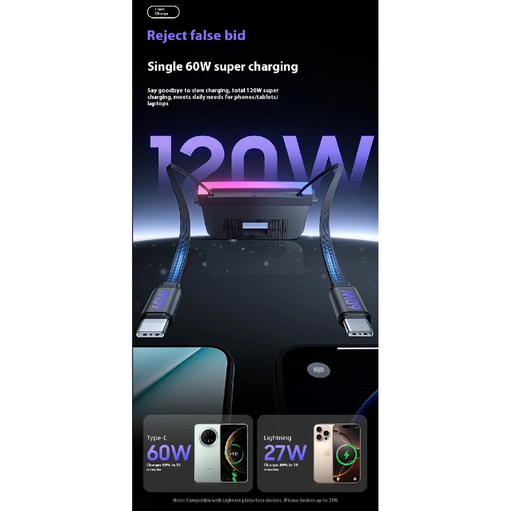 For Tesla Model Y Juniper Fast Charging USB Hub Docking Station with Rainbow Light Model 3 Highland Retractable Ambient Lighting
