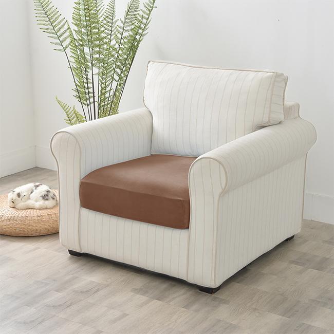Sofa Seat Cover, Velvet, Brown 50-65Cm