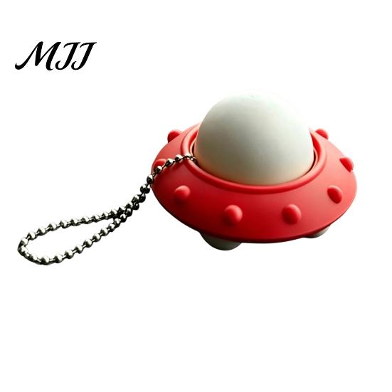 Fidget Toy Pendant 3D Printed UFO Decompression Toy, Creative Flying Saucer with Desktop Gadget Metal Bead Chain for Stress Relief, Anxiety