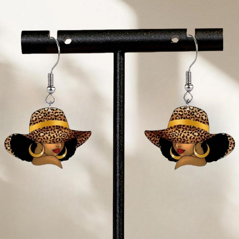 

1 пара элегантных и сексуальных серег-подвесок, дизайн с акриловым принтом, крючки для серег из нержавеющей стали, легкие и модные, подходят для повседневной носки жёлтый