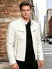 Men's slim-fit PU leather jacket stand-up collar locomotive jacket autumn and winter trend short jacket fashion casual leather jacket