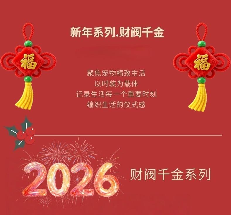 Dog Chinese New Year clothes red Xiaoxiangfeng festive wedding dress small dog pet thickened autumn and winter dress