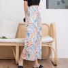 Women's Spring and Summer Plus Size Printing Long Pants Female Elastic Waist Loose Casual Thin Trousers