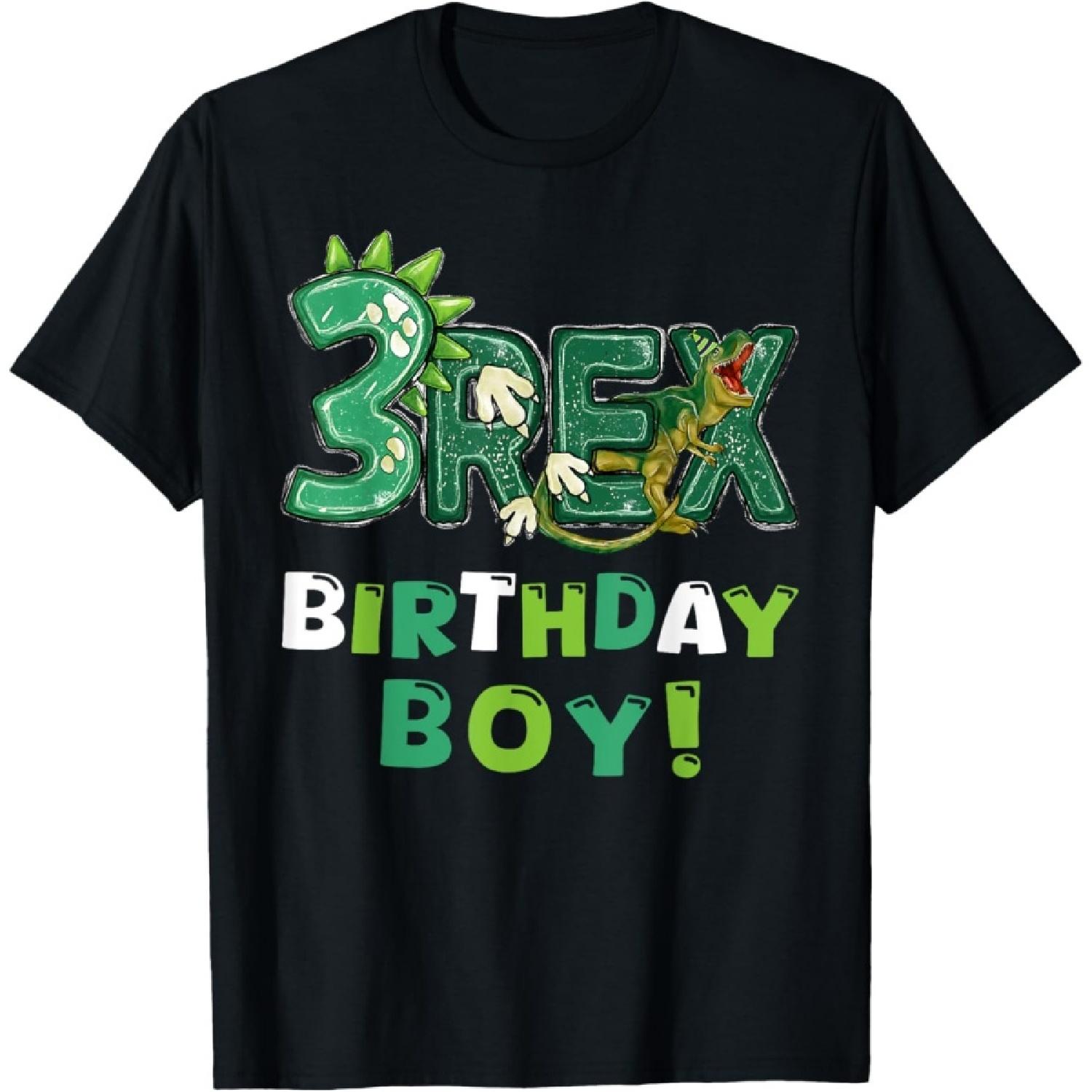 

Three Rex 3rd Birthday Third Dinosaur 3 Year Old T-Shirt XXXXXL