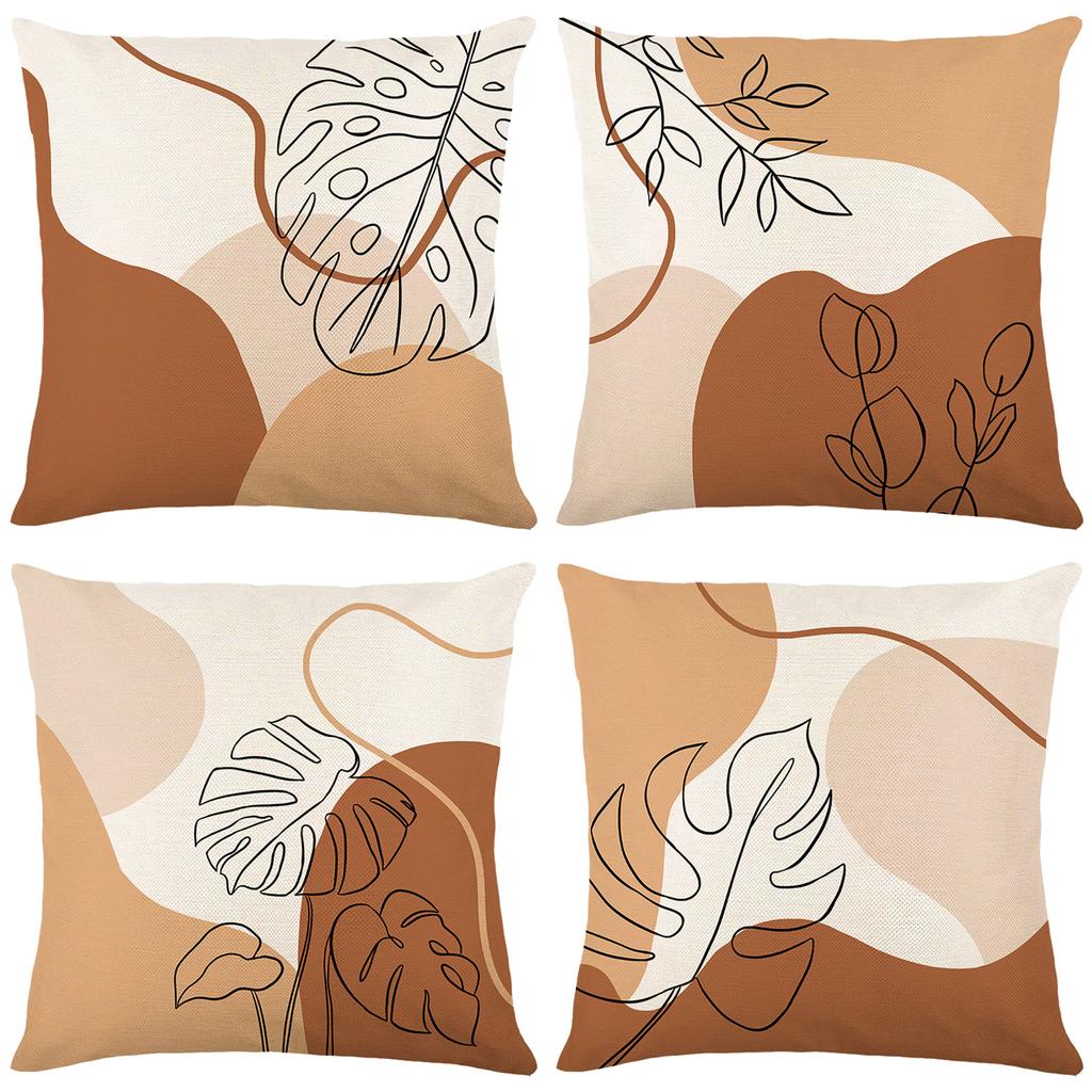 Nordic Morandi Contrasting Print Pillowcase Abstract Lines Minimalist Home Sofa Cushion Cover Bedroom Pillow Cover