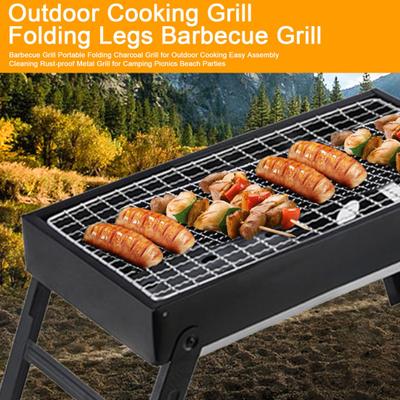 Barbecue-Grill, tragbarer, faltbarer Holzkohlegrill zum Kochen im Freien, einfache Montage, Reinigung