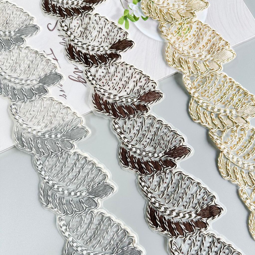 Multicolor Embroidery Leaf Bead Lace Clothing Window Accessories Luggage Dress Decorative Lace Accessories
