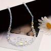 Kristallblock-Halskette Mode Minimalistisches Design Bunter Choker für Damen Tägliches Tragen
