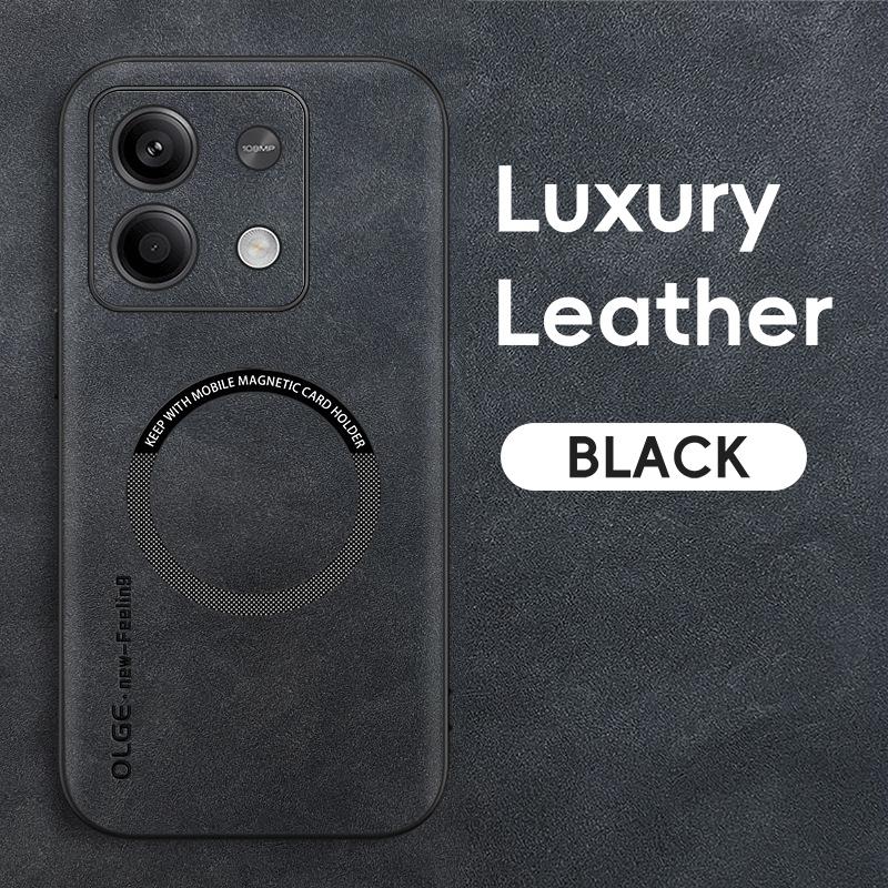 Leather Magnetic Phone Case For Xiaomi Redmi Note 13 Pro 5G Sheepskin Matte Back Cover Redmi Note 12 Pro Plus K70E Turbo 3 Cases