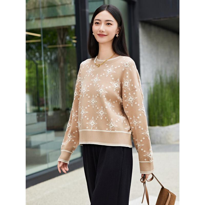 JUZUI Women's Fashion Jacquard Knit Sweater