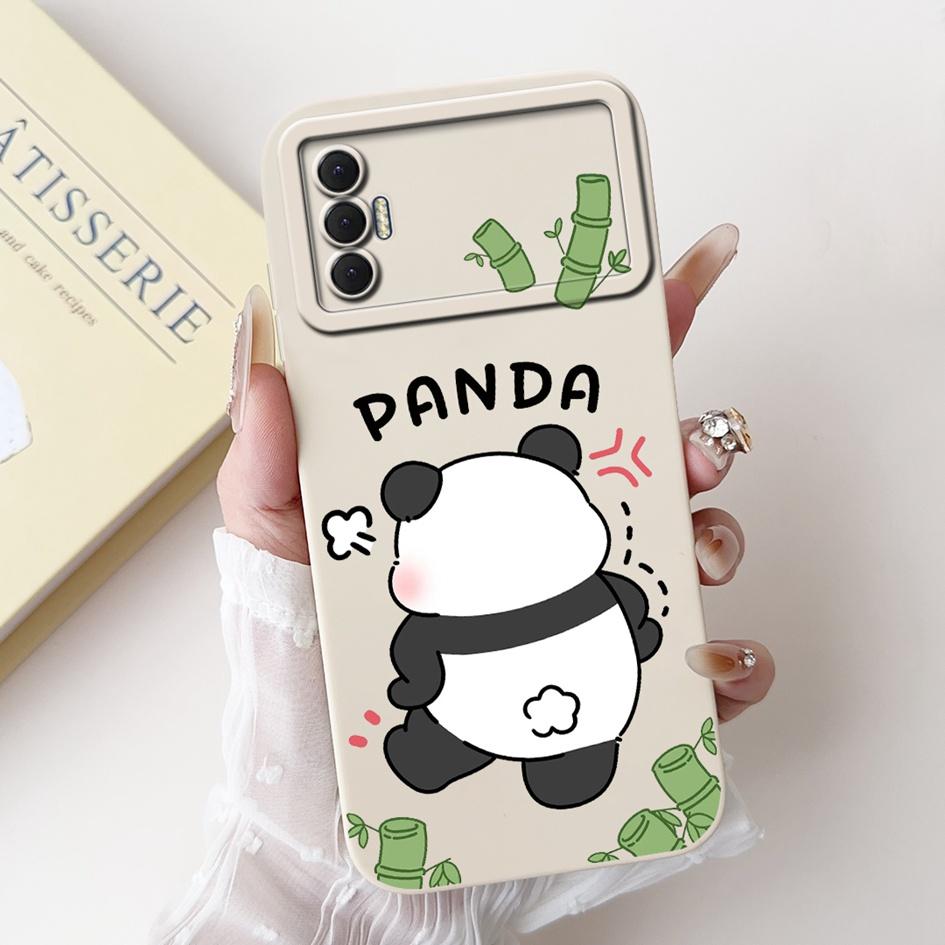 6.6" For Tecno Spark 8P 2021 Case Lovely Panda Cartoon Camera Protection Soft Matte Cover For Tecno Spark8P 8 P KG7H KG7n Bumper