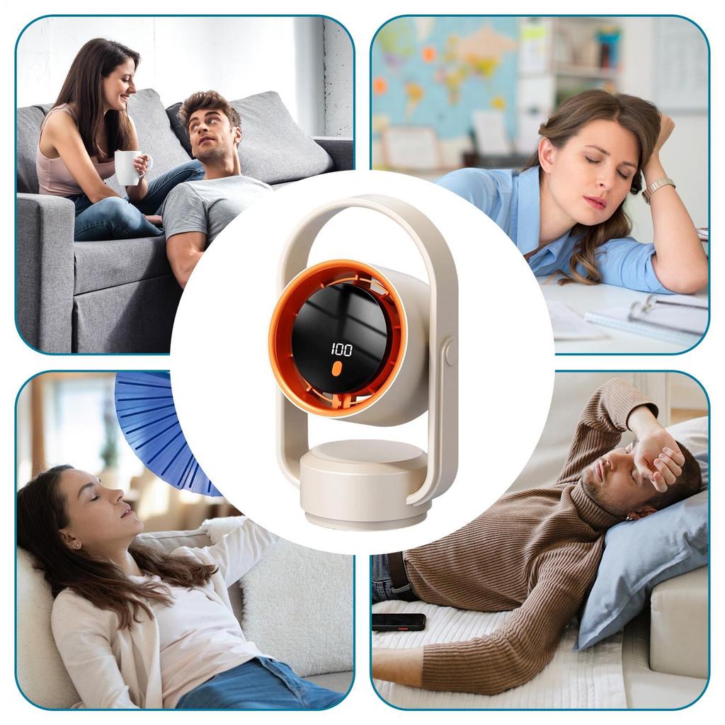Desk Fan 5 Wind Speed 1800mAh Table Air Circulator Fan For Women Men Students Travelers Home Apartment Study Bedroom Living Room