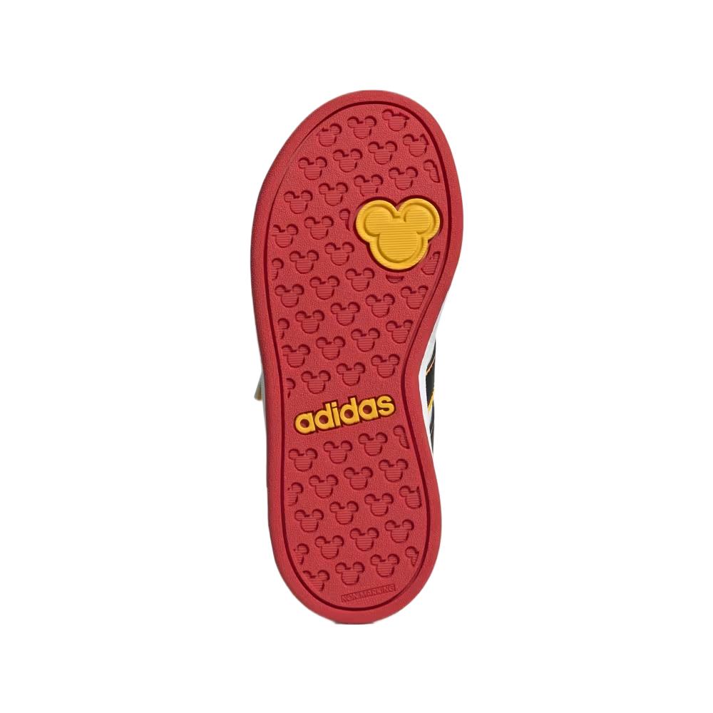 Adidas X Disney Mickey Mouse Grandcourt Fashion Comfortable Versatile Low-Top Kids Running Shoes Kids sneaker Cloud-White Core-Black JQ8067