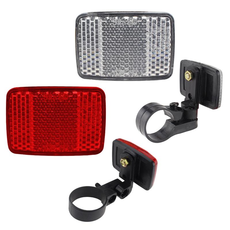 

2 шт. отражатель для горного велосипеда, передний и задний, красный, белый, комплект отражателей с монтажным кронштейном, аксессуар для предупреждения о ночной езде