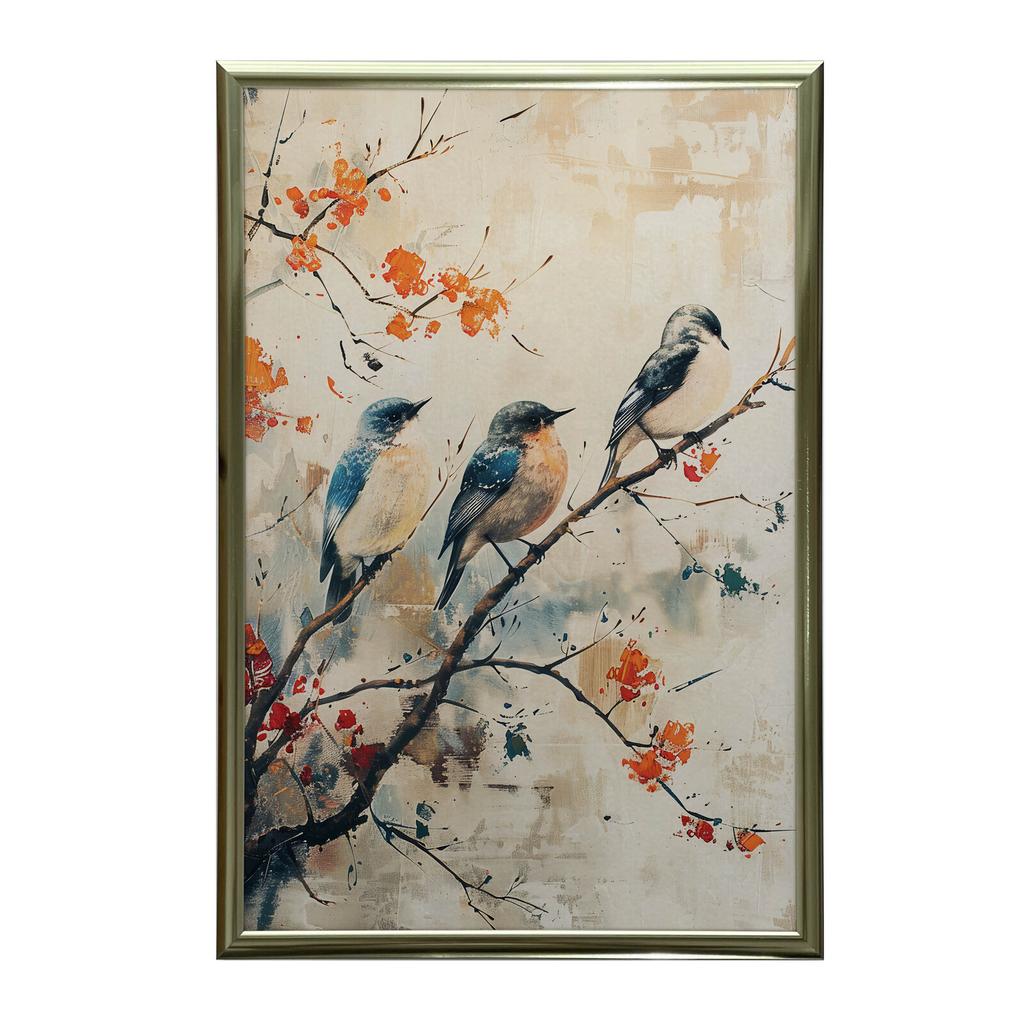 A Branch Full of Life A Branch Full of Life, 30X40 Cm, Unframed, Premium Canvas On Stretcher