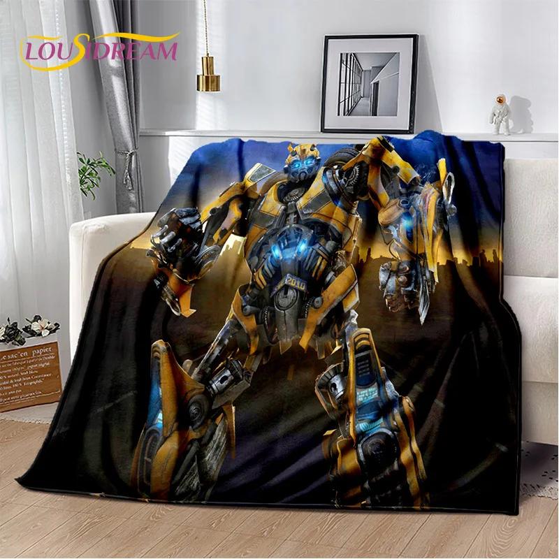HD Cartoon T-Transformers  Autobots 3D Soft Blankets,Keep Warm Throw Blanket for Picnic Beds Sofa Home Bedroom Gifts Kids Hiking