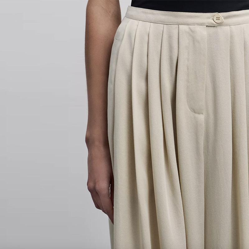 Causal Solid Draped Mopping Pants Women Loose High Waist Wide Leg Trousers Spring Autumn Versatile Commuting Pants